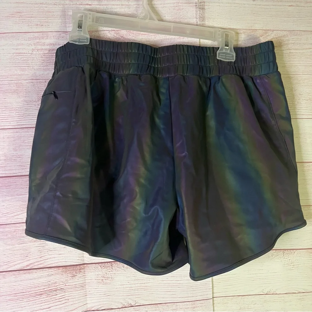 Flexliving Halo-graphic Rainbow‎ Reflective Liner Track Shorts Size XXL